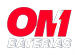 logo om baterias red white